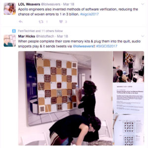 Screenshot of tweet of installation